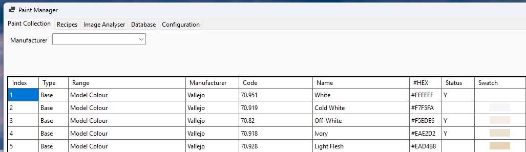 Main Paint Manager Interface