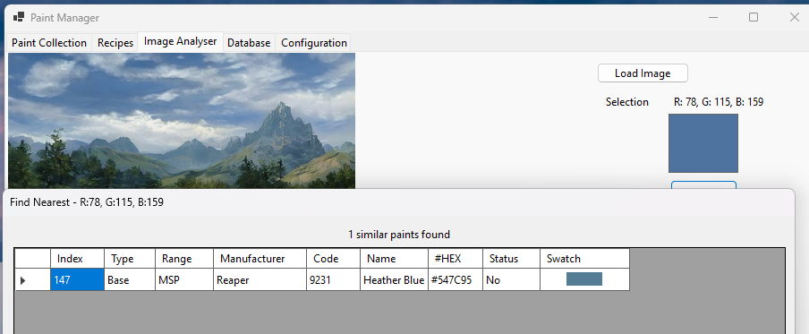 Find Nearest Colours from Image Analyzer.